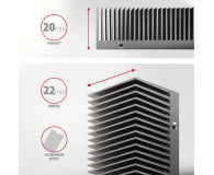 Axagon CLR-M2XT, aluminiowy pasywny radiator M.2 SSD disk, 24 mm - 1353444 - zdjęcie 3
